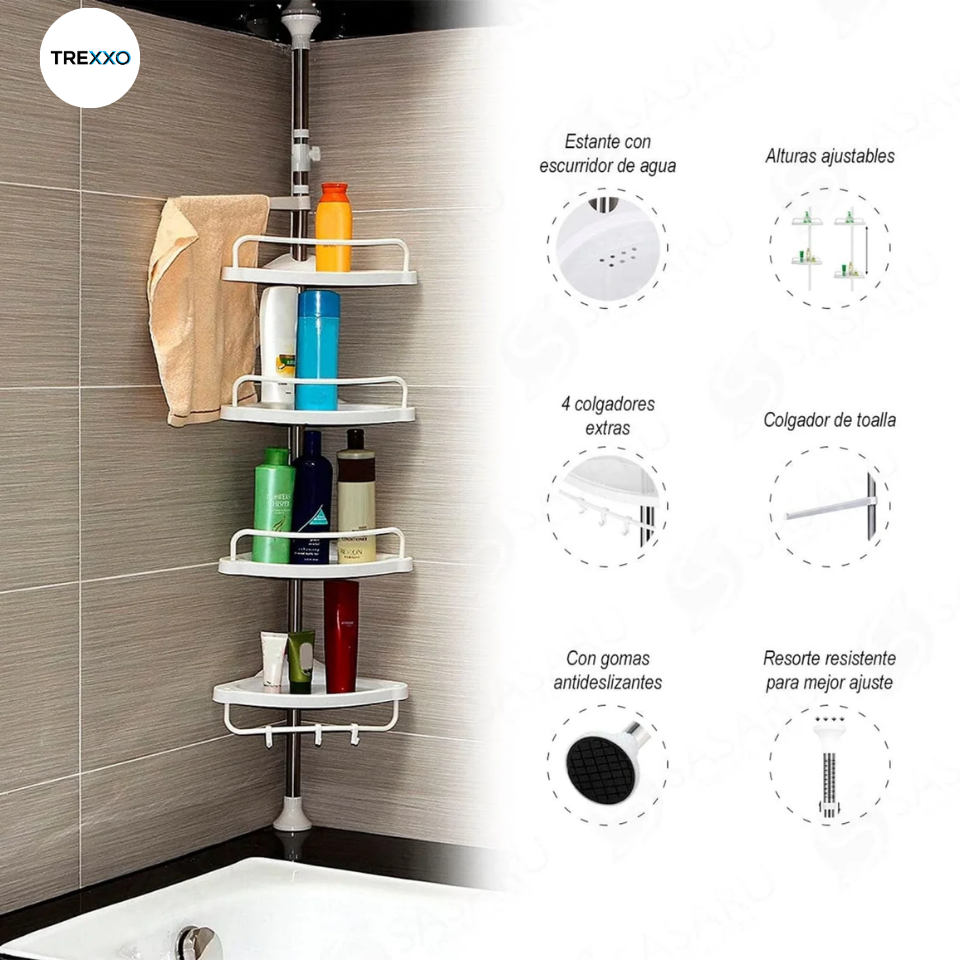Estante esquinero baño organizador
